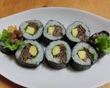 A picture of step 20 of Beef Yakiniku (BBQ) Roll California Style.