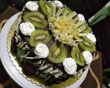 A picture of step 17 of Black forest in pineapple sorbet n chocolate ganache#easterdish.
