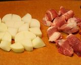 A picture of step 1 of Braised Diced Pork and Daikon Radish with Chinese 5-Spice.