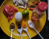 A picture of step 1 of Bengali lunch thali.