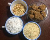 A picture of step 1 of Sesame Coconut Peanut Ladoo.