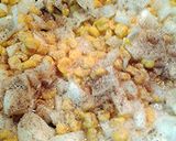 A picture of step 1 of Corn and onions.