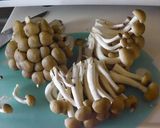 A picture of step 2 of Mixed Rice with Autumn Shimeji Mushroom and Aburaage.