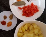 A picture of step 1 of Dry potato curry.