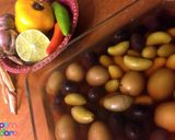 A picture of step 1 of Spicy marinated mixed olives.