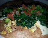 A picture of step 3 of Chicken, spinach, pico de gallo wrap.