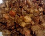 A picture of step 3 of Leftover Potroast Burrito's.