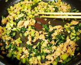 A picture of step 5 of Simple Rice Mix with Komatsuna and Pork Belly.