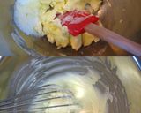 A picture of step 4 of Mango and Coconut No Bake Cheesecake.
