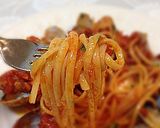 A picture of step 21 of Authentic Vongole Rosso Clam Pasta.