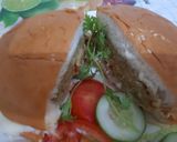 A picture of step 7 of Chicken Cheese Shami Kabab burger Recipe |.