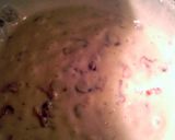 A picture of step 3 of sunshines cranberries buttercream cake.