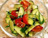 A picture of step 5 of A Summery Lemon Taste! Cucumber and Tomato Salad in Sesame Seed Vinaigrette.