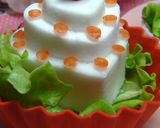 A picture of step 4 of 3-Layer Heart Shaped cake.
