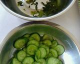 A picture of step 1 of Octopus, Cucumber and Wakame Seaweed Vinegar Marinade.