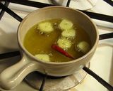 A picture of step 3 of Oyster al Ajillo.