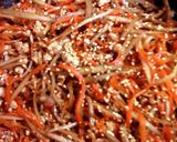 A picture of step 4 of Rich and Delicious Kinpira with Ground Chicken.