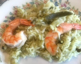 Foto del paso 4 de la receta: Arroz verde con camarones  🍤