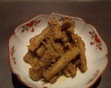 A picture of step 7 of Tataki Gobo - Pounded Burdock Root With Sesame Sauce.