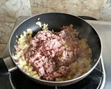A picture of step 3 of Eggplant Pork Torta (Tortang Talong with Giniling).