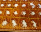 A picture of step 4 of Basbousa (Seven Cups Cake).