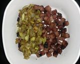 A picture of step 5 of Ham noodle bake.