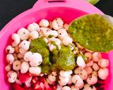 A picture of step 3 of Makhana foxnuts Bhel.