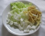 A picture of step 1 of Chinese Cabbage & Egg Miso Soup With Bonito Flakes.