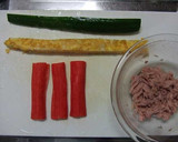 A picture of step 3 of Salad Rolls My Way of Rolling and Cutting.