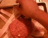 A picture of step 7 of Bacon wrapped Stuffed Burger.