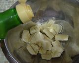 A picture of step 1 of Banana Soy Milk Smoothie without a Mixer.