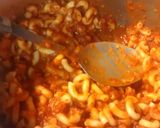 A picture of step 4 of TL's Bacon Pepperoni Pizza Pasta Bake.