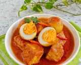 Foto langkah ke 5 dari resep Opor Pedas Tahu Telur.