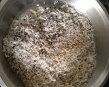 A picture of step 2 of Coconut sooji burfi.