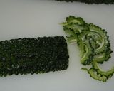 A picture of step 2 of Bitter Melon with Bonito Flakes and Shio-Kombu.