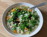 A picture of step 8 of Instant Pot Chicken Noodle Soup.