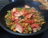 Foto del paso 6 de la receta: Solomillo en salsa de verduras con arroz