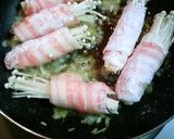 A picture of step 3 of Enoki Mushrooms Wrapped with Sliced Pork Belly.