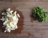 A picture of step 2 of Sabudana khichadi.