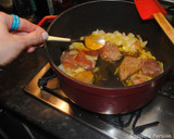 A picture of step 3 of Persian artichoke and celery stew.