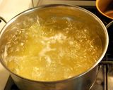 A picture of step 1 of Rich and Delicious Tarako Spaghetti.