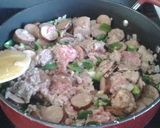 A picture of step 1 of Best Seafood Jambalaya.