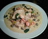 A picture of step 6 of Chicken Fricasse.