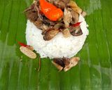 Foto langkah ke 6 dari resep Nasi Bakar Cumi Jamur.