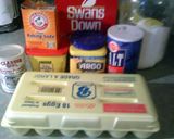 A picture of step 1 of chocolate cake roll.