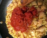 A picture of step 3 of Skillet Cream Cheese Chicken Chili.