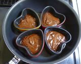 A picture of step 5 of Steamed Molten Chocolate Cake for Valentine's Day.