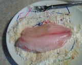 A picture of step 1 of GF Parmesean crusted Tilapia.