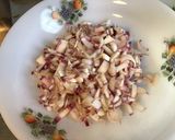 Une image de l'étape 7 de Salade de puntarelle endives rouges fenouil tomates et jambon blanc sauce oignon.
