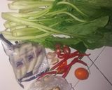 Foto langkah ke 1 dari resep Tumis sawi hijau telur puyuh dan otak2.